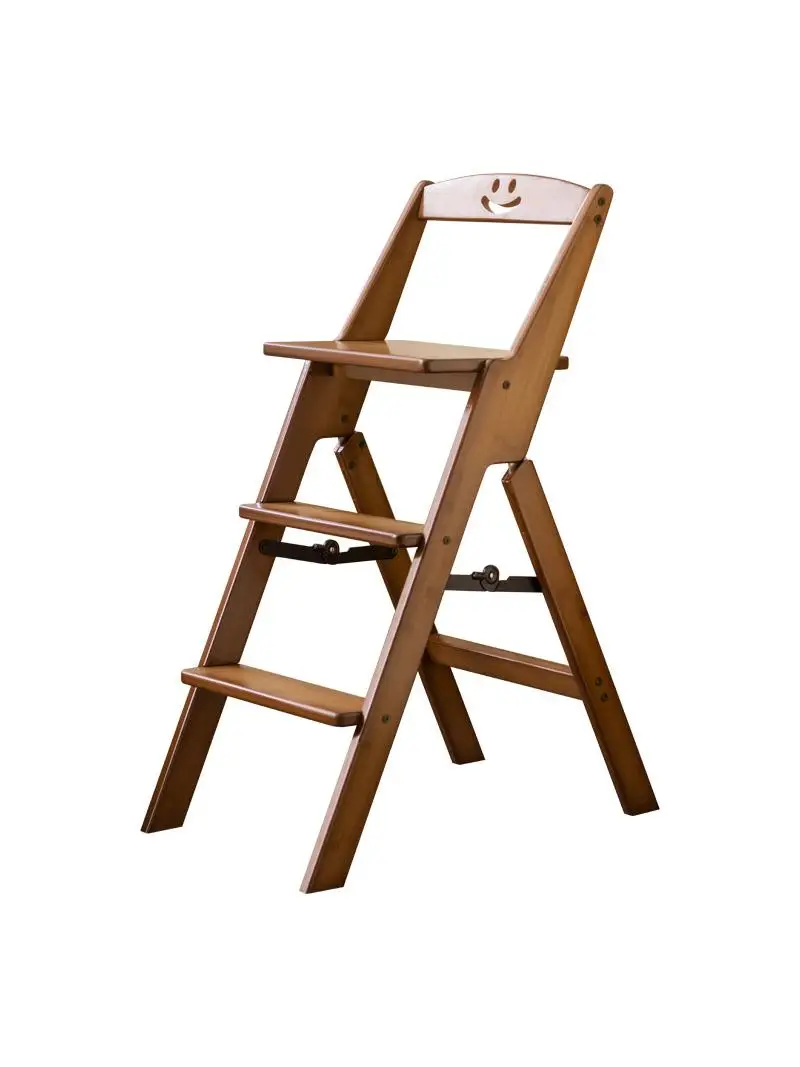 Foldable Multifunctional Ladder Stool Home Climbing Ladder Stool Dual-purpose Kitchen Climbing Stool Thickened Chair with Back