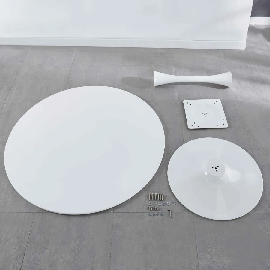 

42.1White Tulip Table Midcentury Dining Table for 46 people With Round Mdf Table Top Pedestal Dining Table End Table Leisure Co