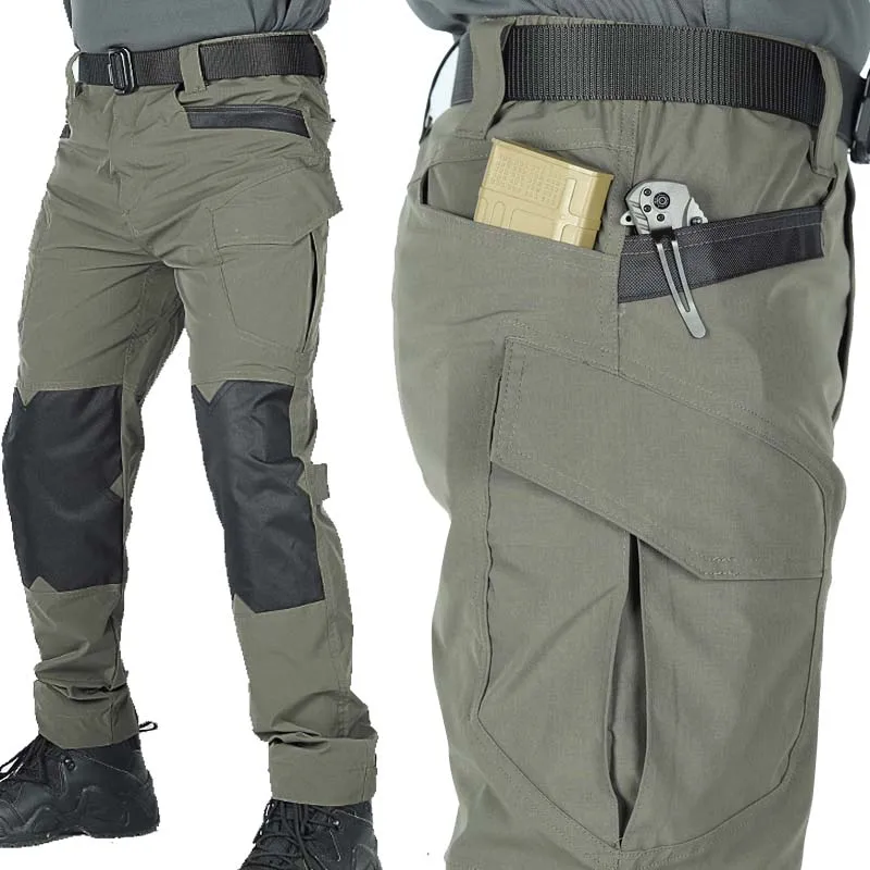 Cargo Pants Outdoor Multi-pocket Tactical Pants Ripstop Waterproof Trousers Male Wear-resistant Training Fishing Workwear Pant