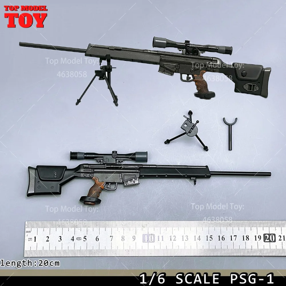 PSG-1 1/6 Scale Sniper Rifle Weapon Scene Accessories Model Plastics 20CM Toy Fit 12'' Male Soldier Action Figure Body Dolls