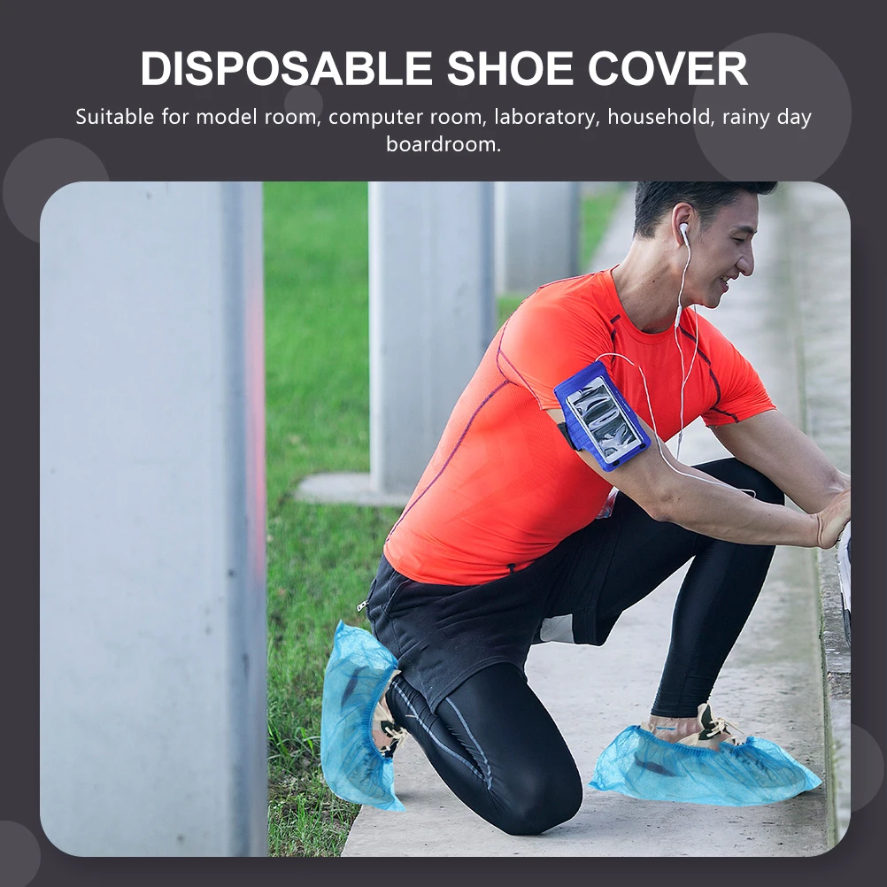 

50pcs Non-Slip Disposable Shoe Covers Thick Pe Boot Covers For Home Floor Protection Cleanliness Comfort
