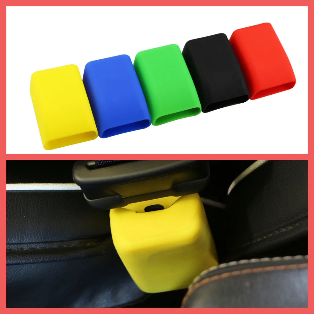 Silicone Car Seat Belt Buckle Covers Dust Prevention Car Safety Buckle Clip Scratch-proof Protector Car Interior Button Cover