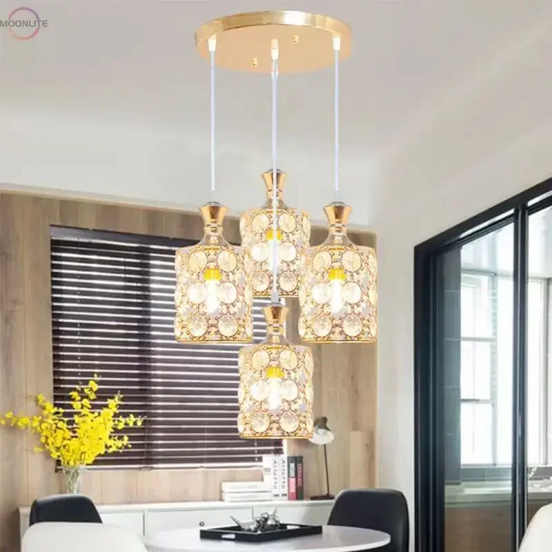 

LED Crystal pendant lights Luxury Restaurant Chandelier Living Room Creative Personality Lamps Bar Balcony Lndoor Lighting