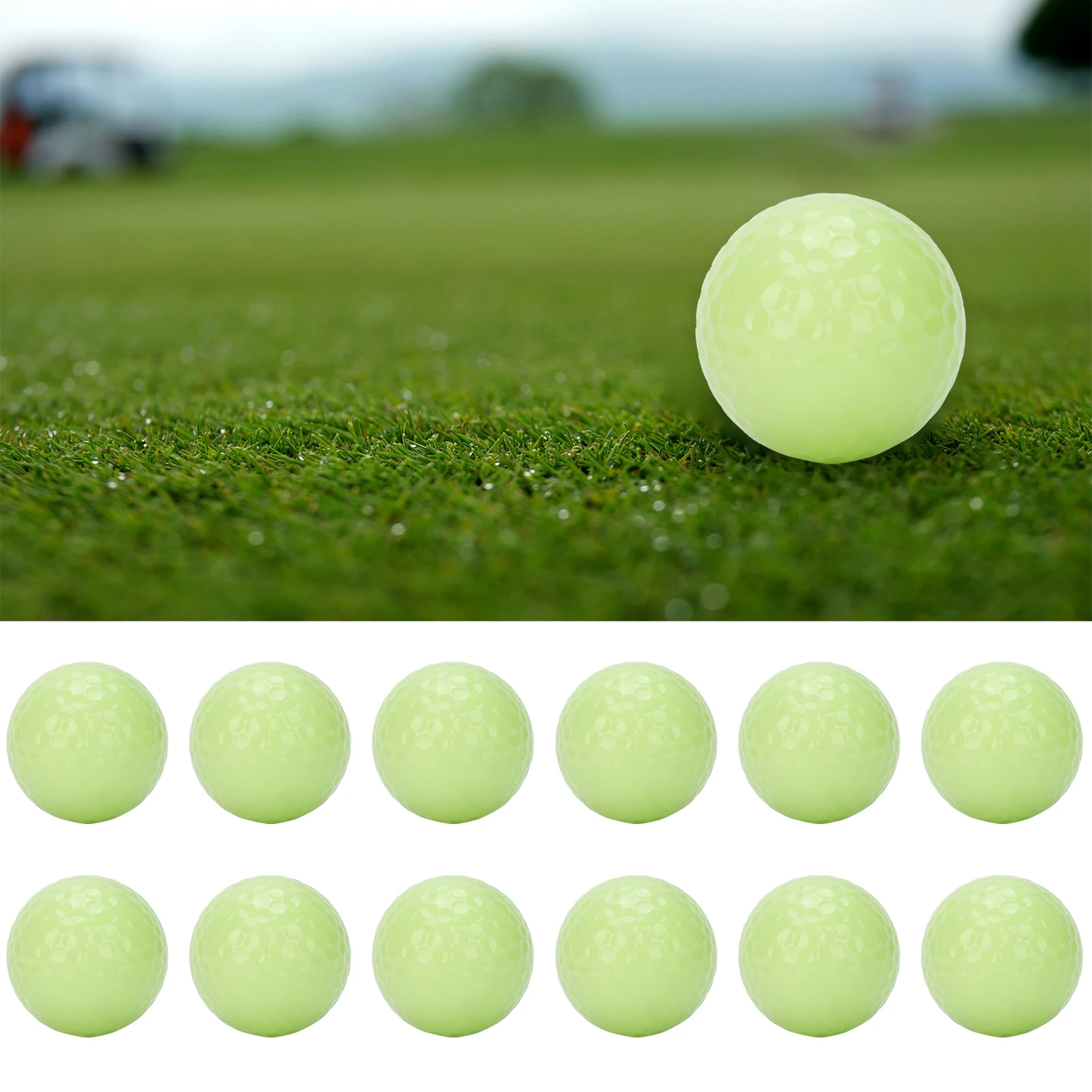 12Pcs Glow Golf Balls Luminous Night Golf Floating Balls Glow In The Dark For Night Sports