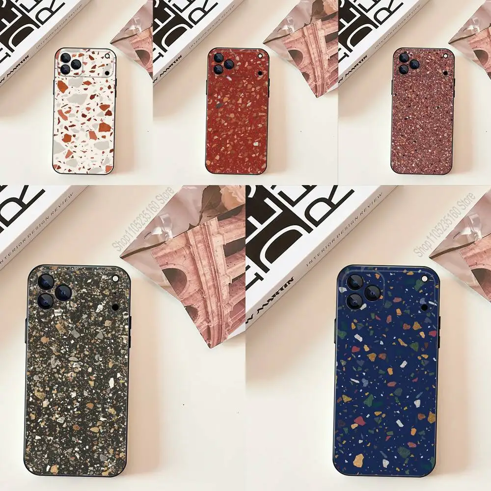 

Terrazzo AbstractS Tortoise Phone Case Silicone Black Soft For iPhone 17,16,15,14,13,12,11,Pro,Max,Plus,E,SE4,Air,Mini