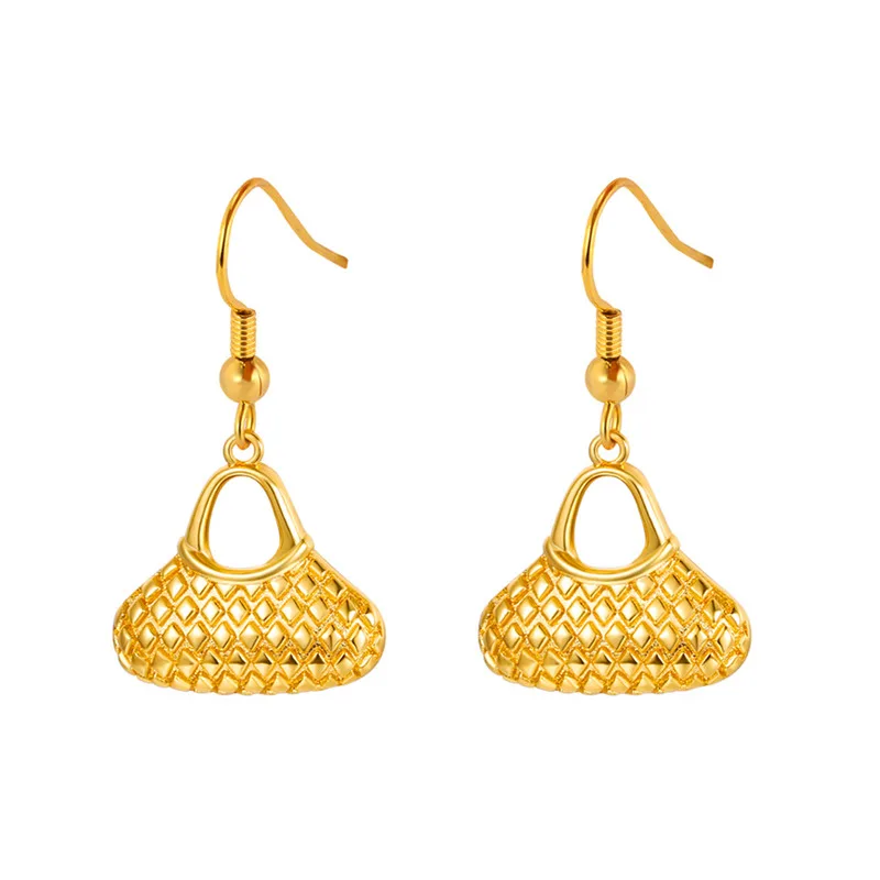 ChainsPro Bilum Bag Earrings For Women Papua New Guinea Drop Earrings Gold Color PNG Drop Earrings Fashion Jewelry E002