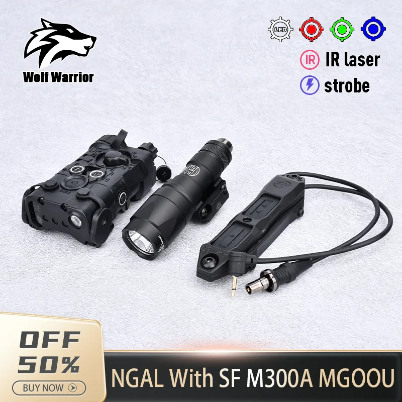 WADSN Tactical NGAL Red Green blue Laser M600 M600U M300 M300A Tactical Flashlight  White Scout LED Light Airsoft Accessories ﻿