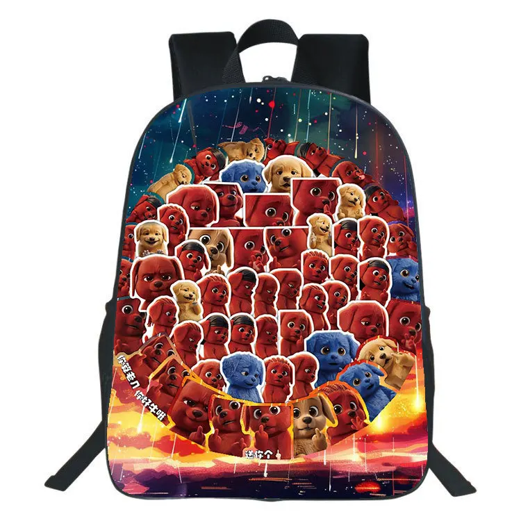 Internet celebrity big red dog clifford printed backpack cartoon red small dog large capacity elementary school backpack - view 5