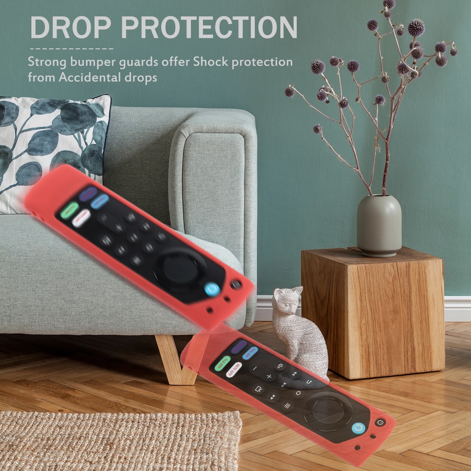 Protective Silicone Sheath Fit for Amazon Fire TV Stick Remote Control Original 2021 3rd Gen Case Shockproof Anti-Slip Sleeve