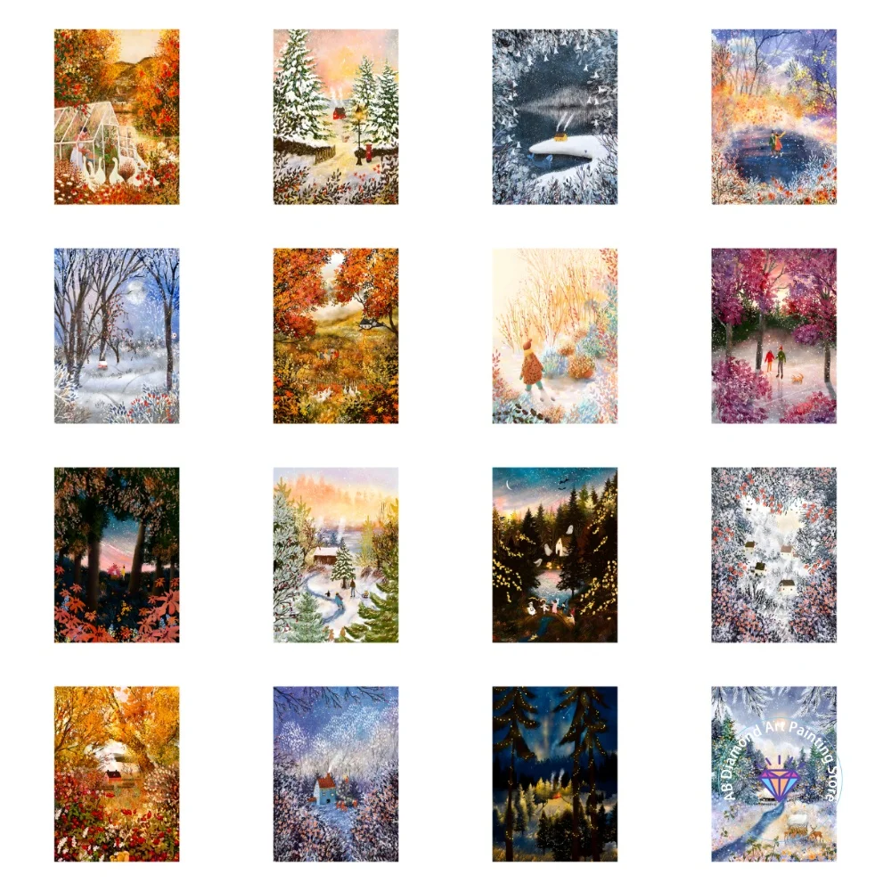 

Autumn and Winter Nature AB Diamond Painting Kit Square Round Diamond 5D DIY Mosaic Handmade Art Adult Exquisite Gift Home Decor