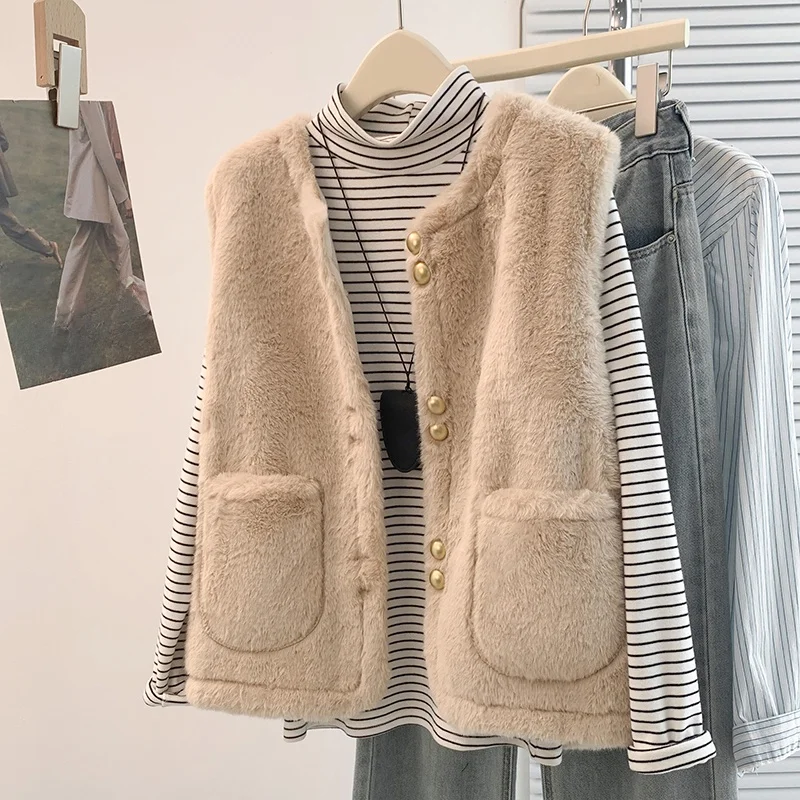 Luźna, lekka, ciepła kamizelka w dużym rozmiarze, jesienno-zimowa, nowa, modna odzież wierzchnia na ramię, włókno poliestrowe.