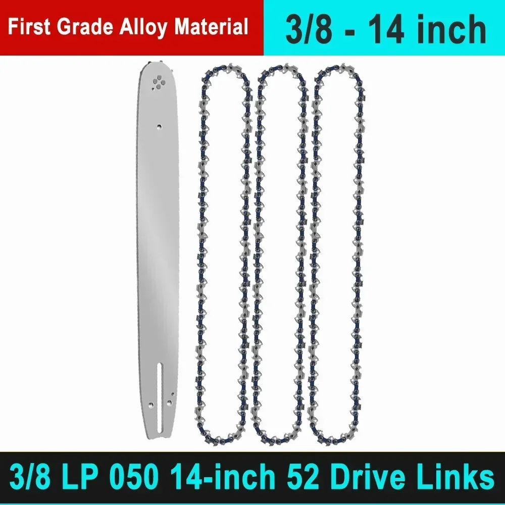 Superior 14-inch Chainsaw Chain Mini Portable Electric Saw 52DL 3/8"LP Pitch 0.050" Guide Tooth Alloy Build for Precise Cuts