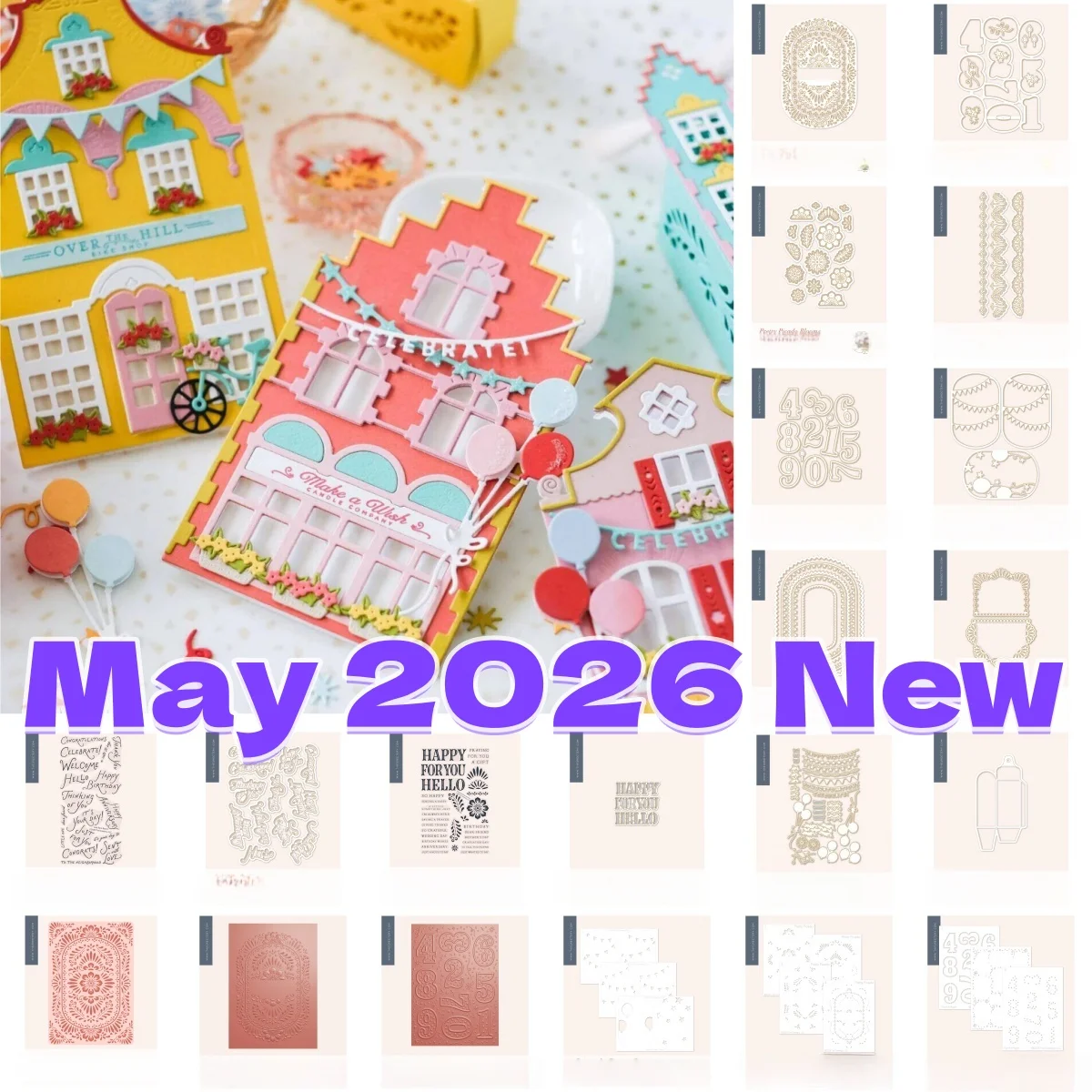 

Market Place Celebration Stree Christmas Joy Metal Cutting Dies Clear Stamps Stencil For DIY Decorating Scrapbook May 2026 New