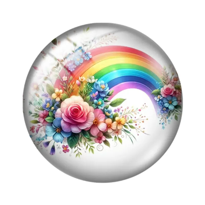 Beautiful Rainbow Cloud  12mm14mm/16mm/18mm/20mm/25mm/30mm Round photo glass cabochon demo flat back Making findings Jewelry