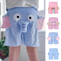 Lounge Pyjama Shorts 3D Ears Trunk Cartoon Lovely Elephant Loose Casual Plush Sleepwear Summer Men Women Shot Pants Home Wear