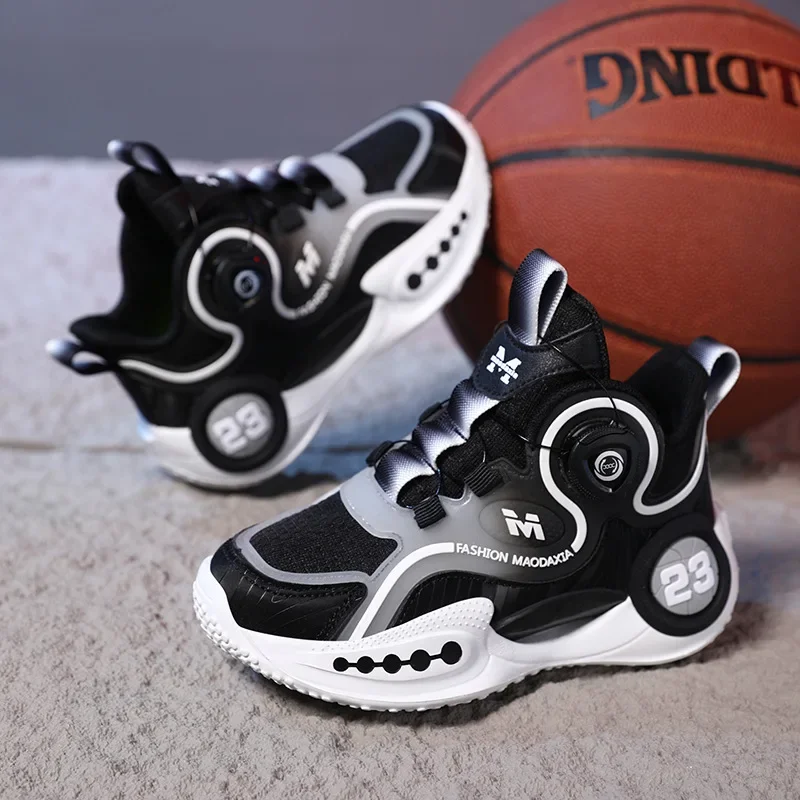 

=2024 Spring and Autumn New Shock-absorbing Basketball Shoes, Breathable, Versatile Fashionable Sports Shoes for Boys and Girls