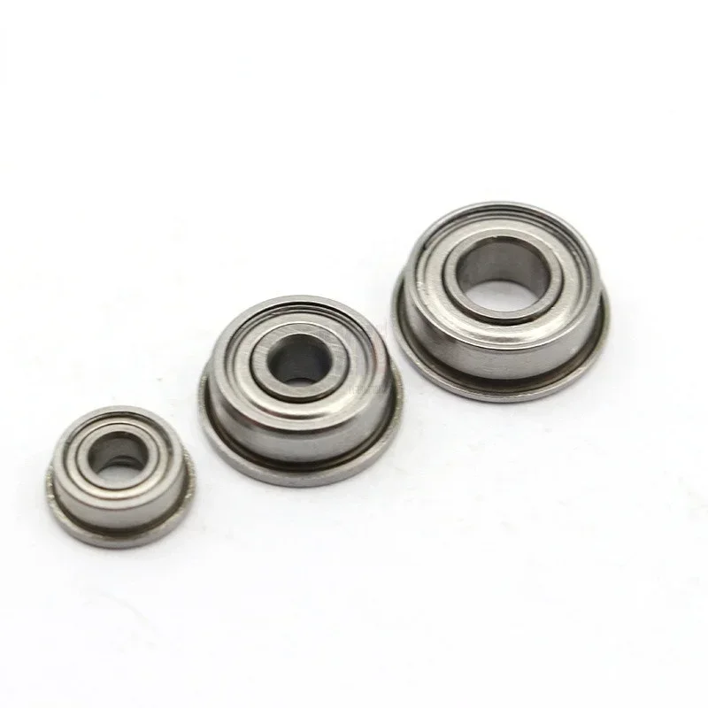 10pcs Miniature Flange Bearing MF52ZZ MF62ZZ MF63ZZ MF74ZZ MF83ZZ MF84ZZ To MF148ZZ  Thin Wall Metal Shielded Flanged Bearings