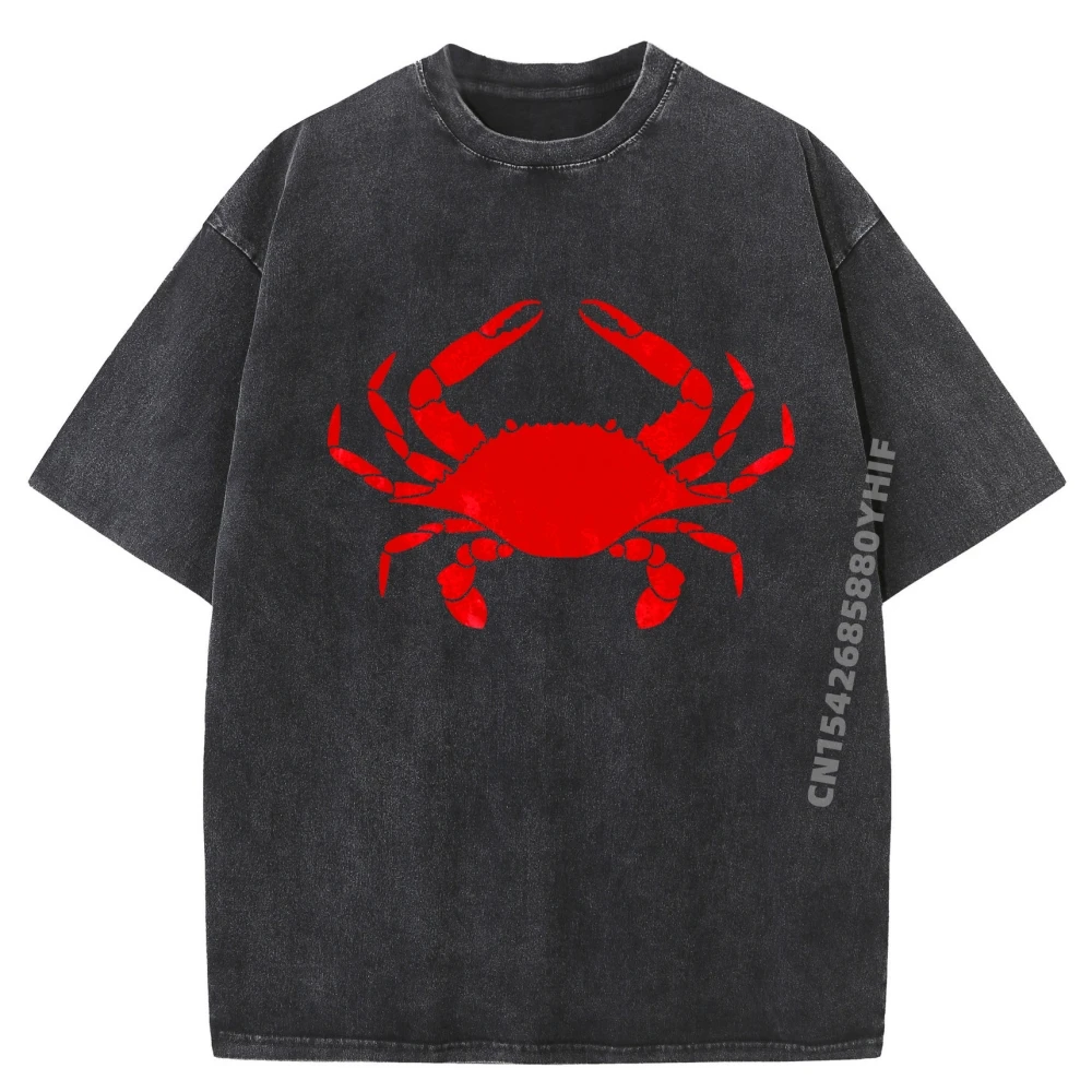 

Maryland Crab Eating Men Souvenir Men Clothing Graphic Shirts For Men Luxury Design Mens Funny Washed Clothes
