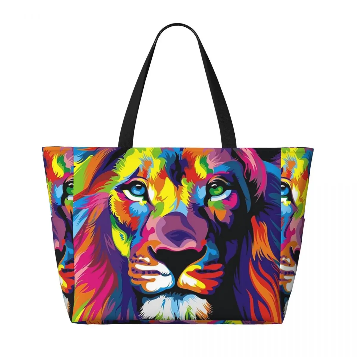 بانكسي قوس قزح الأسد الكتابة على الجدران البوب الفن اللوحة حقيبة حمل على الشاطئ حقيبة رياضية رياضة اليوغا واق من المطر حقيبة حمل كبيرة المرأة حقيبة سفر حقيبة اللياقة البدنية #6