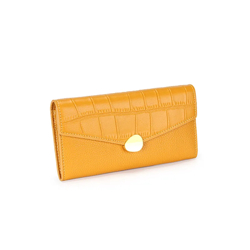 

New Genuine Leather Wallets For Women Luxury Designer Card Holder Purses Women's Long Folding Wallet Zip Coin Pocket Wallet Men