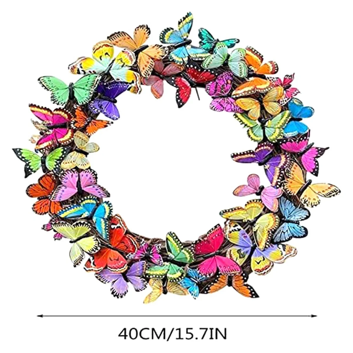 Easter Decorations, Front Door Wreath Butterfly Wall Decor Spring Summer Floral Wreaths for Indoor Outdoor Home Decor