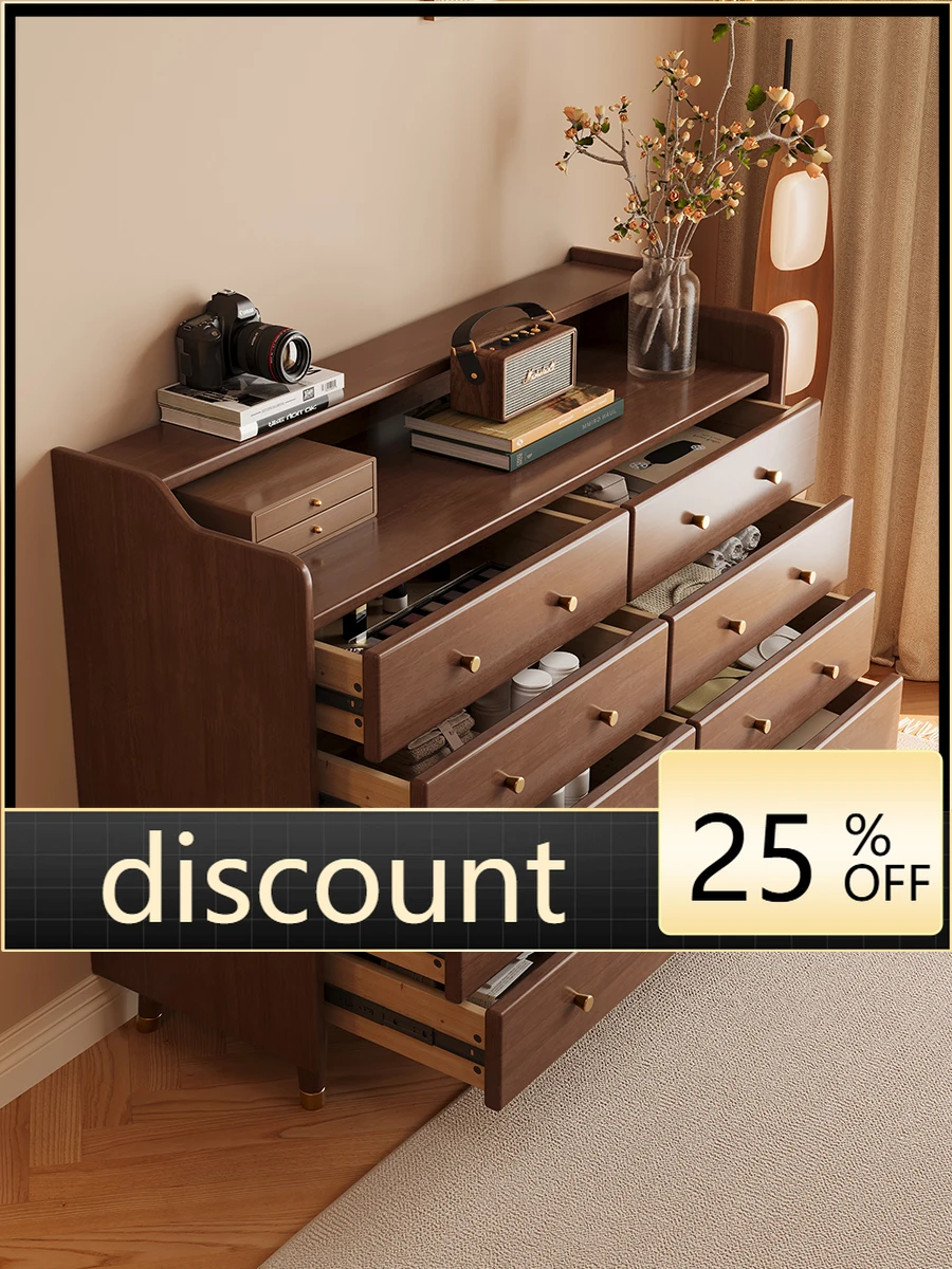 

LMM Solid Wood Modern Entrance Cabinet Black Walnut Bedroom Locker