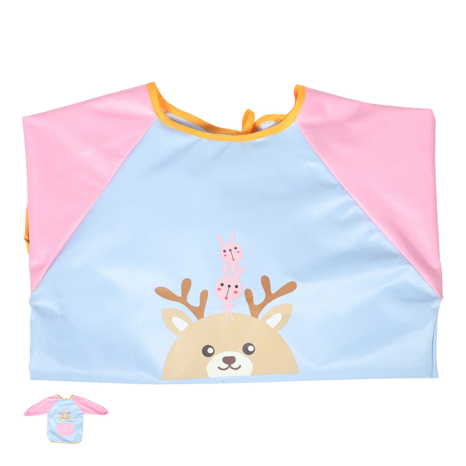 

Kids Painting Apron Waterproof Long Sleeve Toddler Smock For Art Drawing Feeding Cute Cartoon Baby Bib Shirt Body Cover