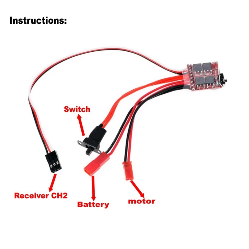 2.4G 3CH Remote Controller Kit Transmitter Receiver 30A ESC Set For WPL C14 C24 MN D90 MN99S RC Car Upgrade Parts