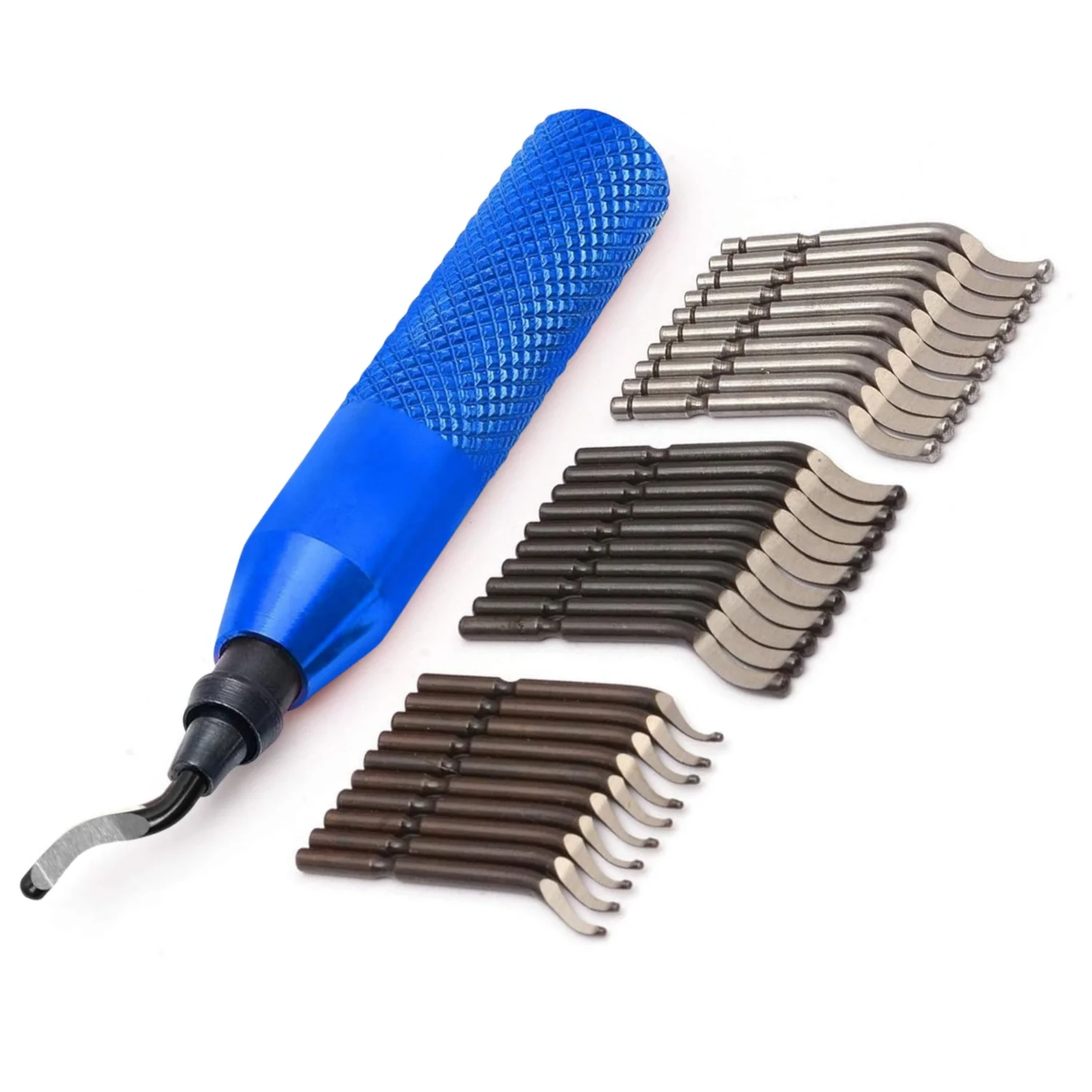 Burr Remover Hand Tool  RB3000 Handle with 11 PCS BS1010 10 BS1018 blades and 10 BK3010 Hooked Blades Ideal for Plumbing