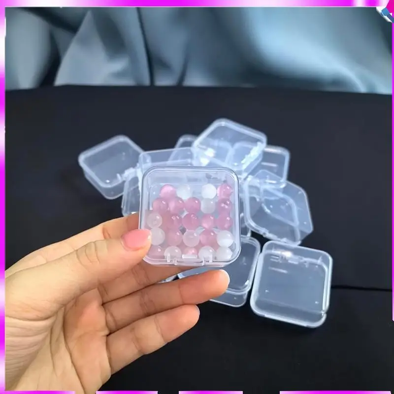 N96R 90 Packs Clear Small Plastic Containers Transparent Storage Box With Hinged Lid For Small Items (1.7X1.7X0.79Inch)