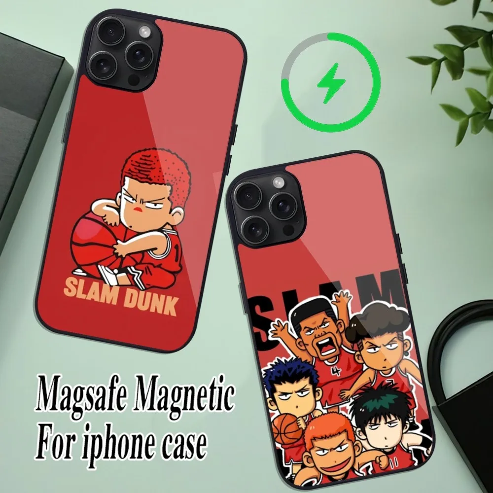 Bilibili Anime S-Slam D-Dunk Phone Case For iPhone 11 Mini 12 13 Max 14 Plus 15 Pro Magesafe Magnetic Shell