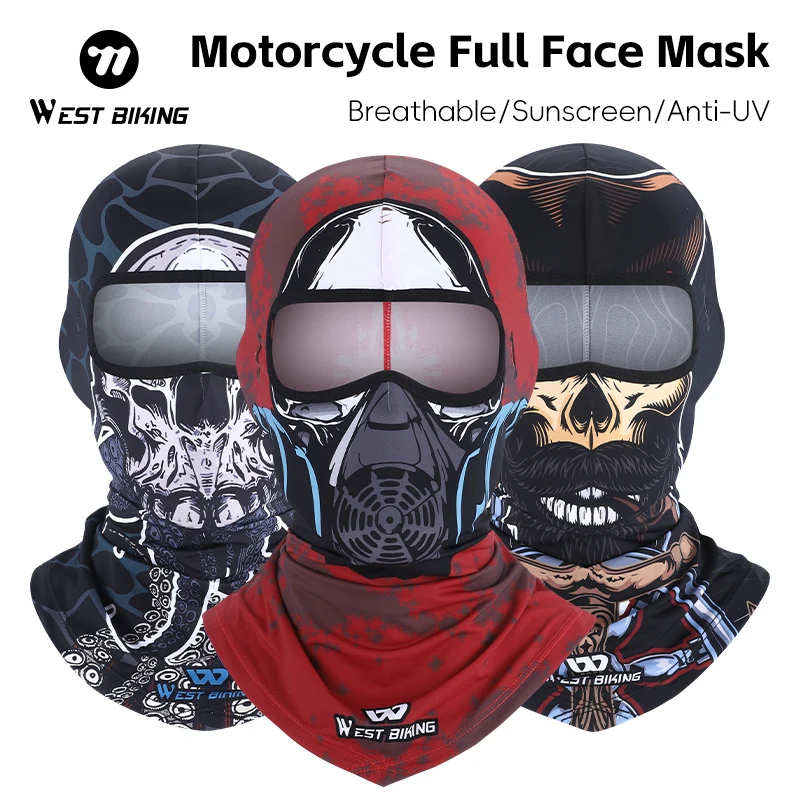 

WEST BIKING мотоциклетная полнолицевая маска дышащая быстросохнущая спортивная Балаклава для езды на велосипеде на открытом воздухе анти-УФ-шарф бандана для мужчин и женщин
