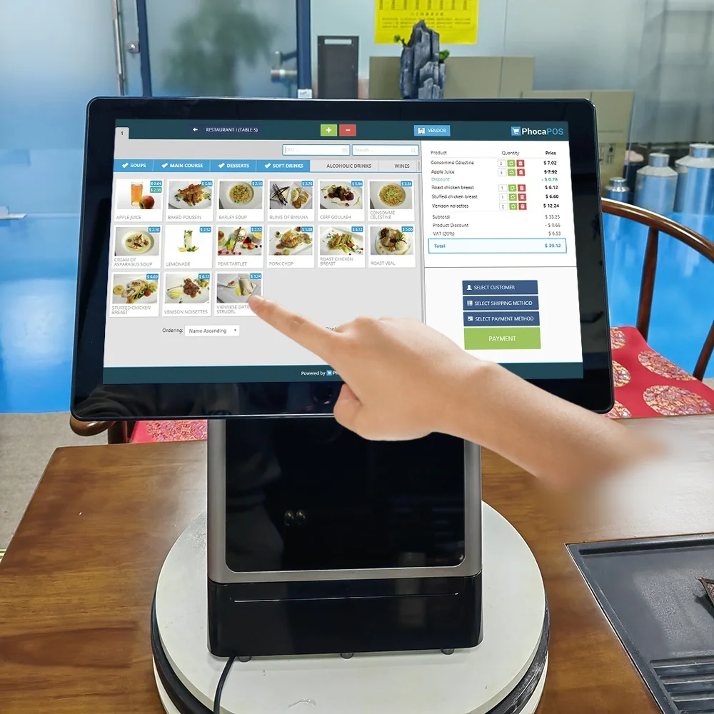 Dual Screen 15,6 inch Win 11 True Flat Touchscreen All-in-One kassa POS-terminal POS-systeem