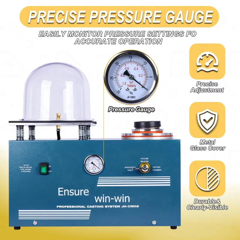 110 فولت/220 فولت فراغ الشمع المفقود الاستثمار مجموعة الصب مع جرة جرس لفرن ذوبان الذهب والفضة 2L آلة صب المجوهرات #4