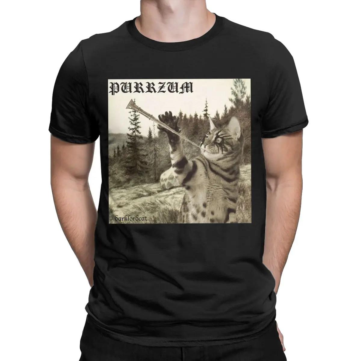 Men T-Shirt Purrzum Burzum Funny Pure Cotton Tees Short Sleeve T Shirt O Neck Tops Birthday Present