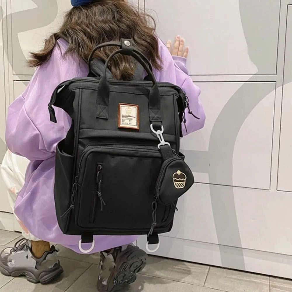 Износостойкий портативный рюкзак для ноутбука большой емкости в корейском стиле, школьная сумка для колледжа, нейлоновая водонепроницаемая сумка на плечо для женщин