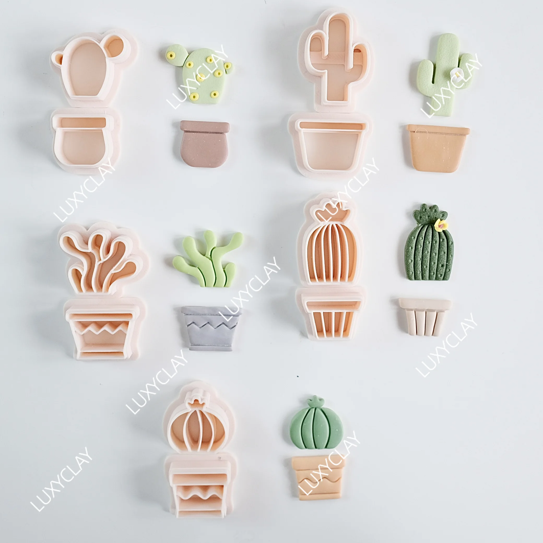 10pcs Cactus & Flowerpot Polym - Tassel Earrings Boho recension och pris