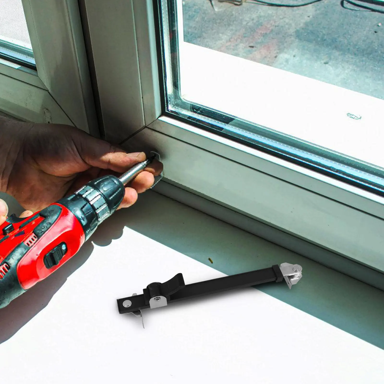 Heavy Duty Sliding Window Security Bar Aluminium Construction Adjustable Width Windproof Support Window Bar for Home