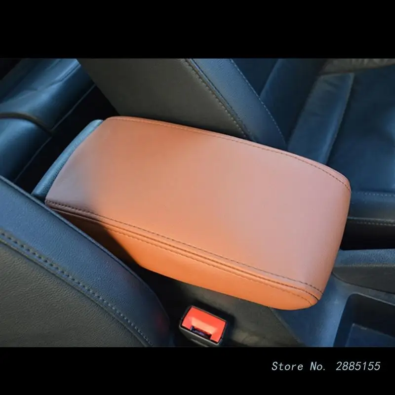 Leather Car Center Console Pad Armrest Seat Box Cover Car Interior Accessories Auto Armrest Cover Protector for Most Vehicle