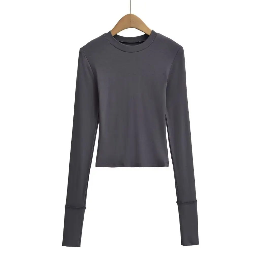 

Winter Fashion Women's Long Sleeve round Neck Pullover Base T-shirt Top Cross Border X92440