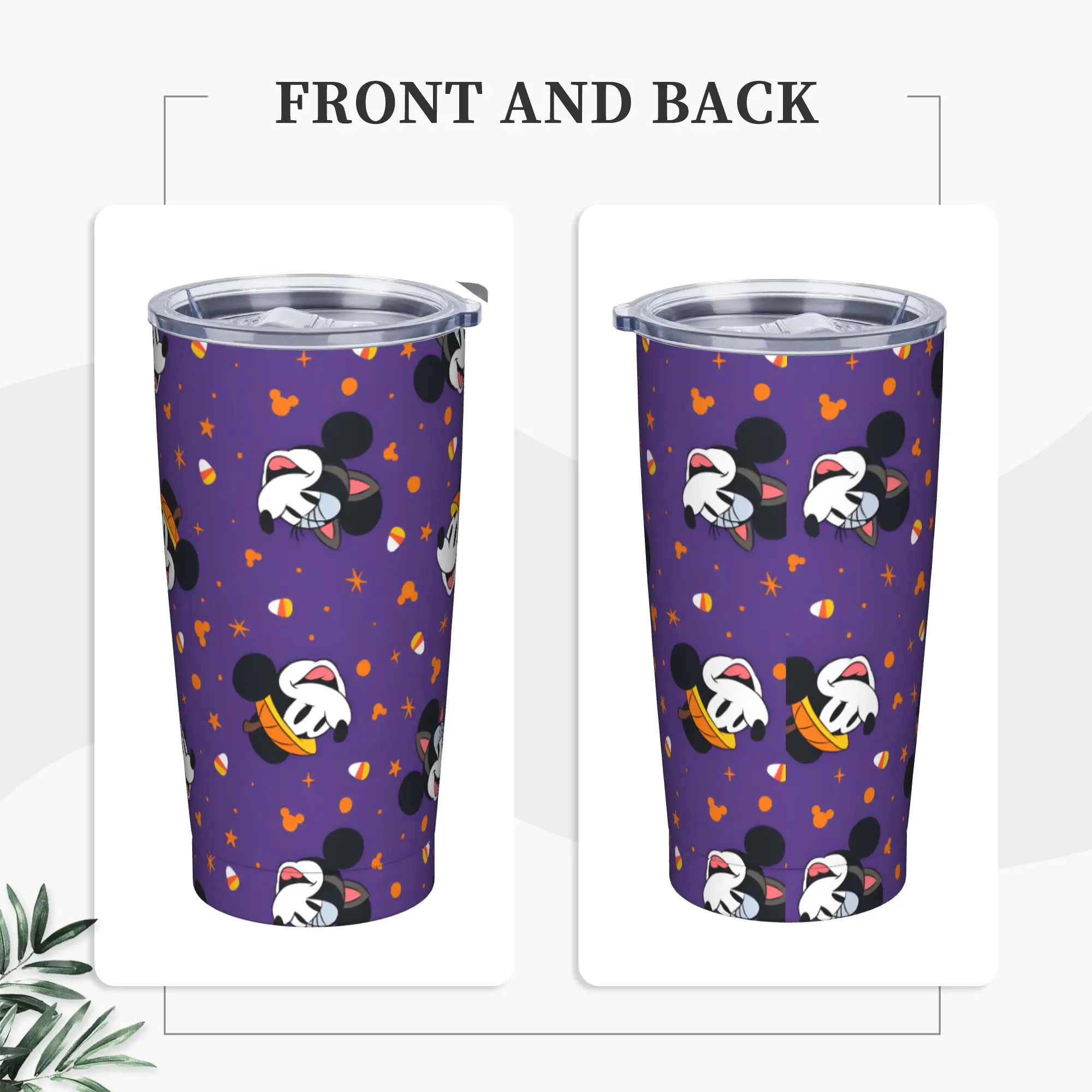 

Mickey Mouse Stainless Steel Tumbler Halloween Sparkles & Candy Corn Travel Mugs Cup Cups Heat Drink Milk Tea Water Bottle
