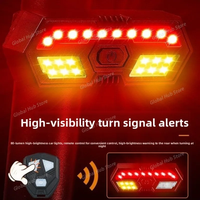

New Remote-controlled Turn Signal, USB Charging, Waterproof, High-brightness, 40LED Bicycle Taillight with Horn Warning Light