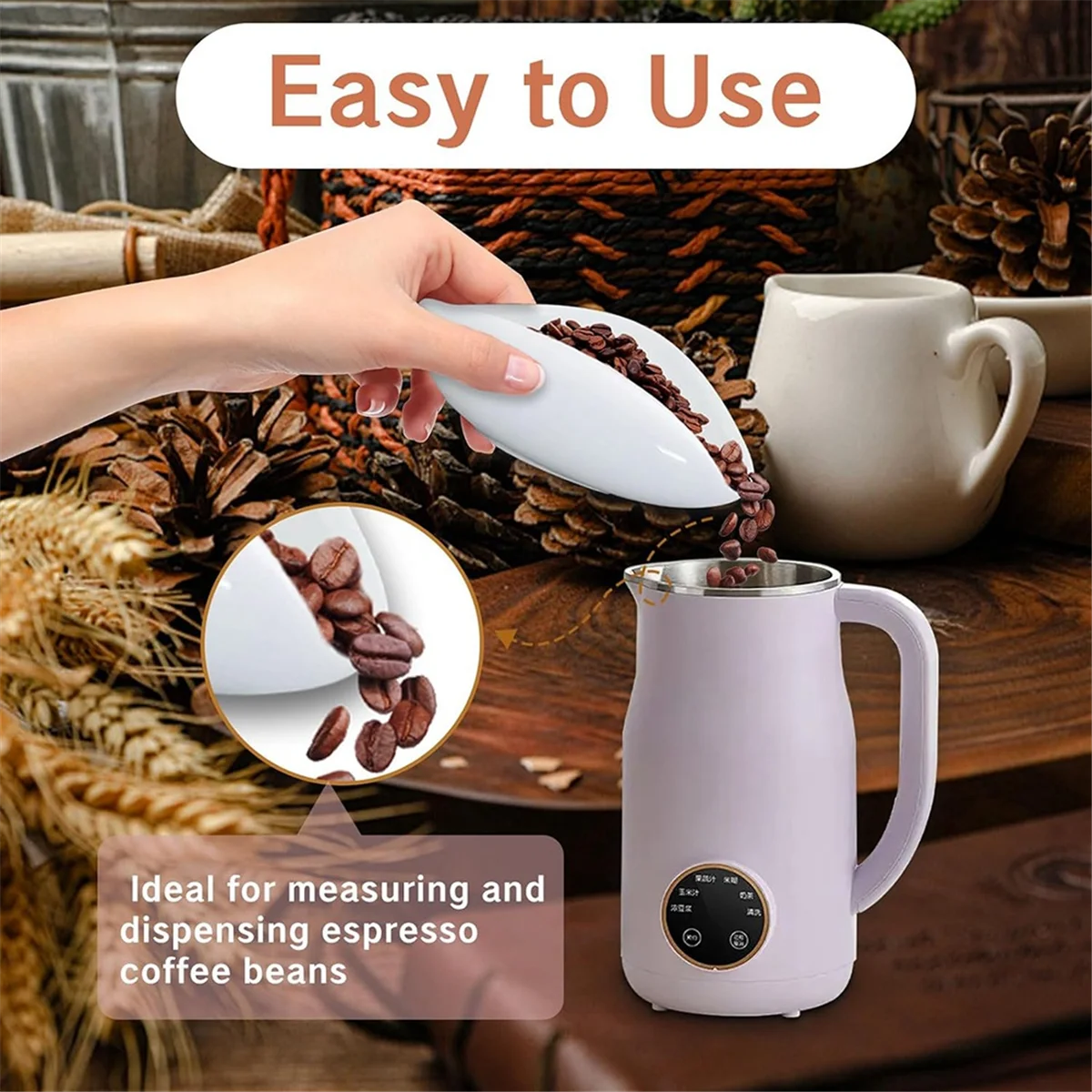 Coffee Bean Dosing Cup Spoon and Bottle Set, Espresso Coffee , Ceramic Single Dosing Tray for Coffee Black-A70Z