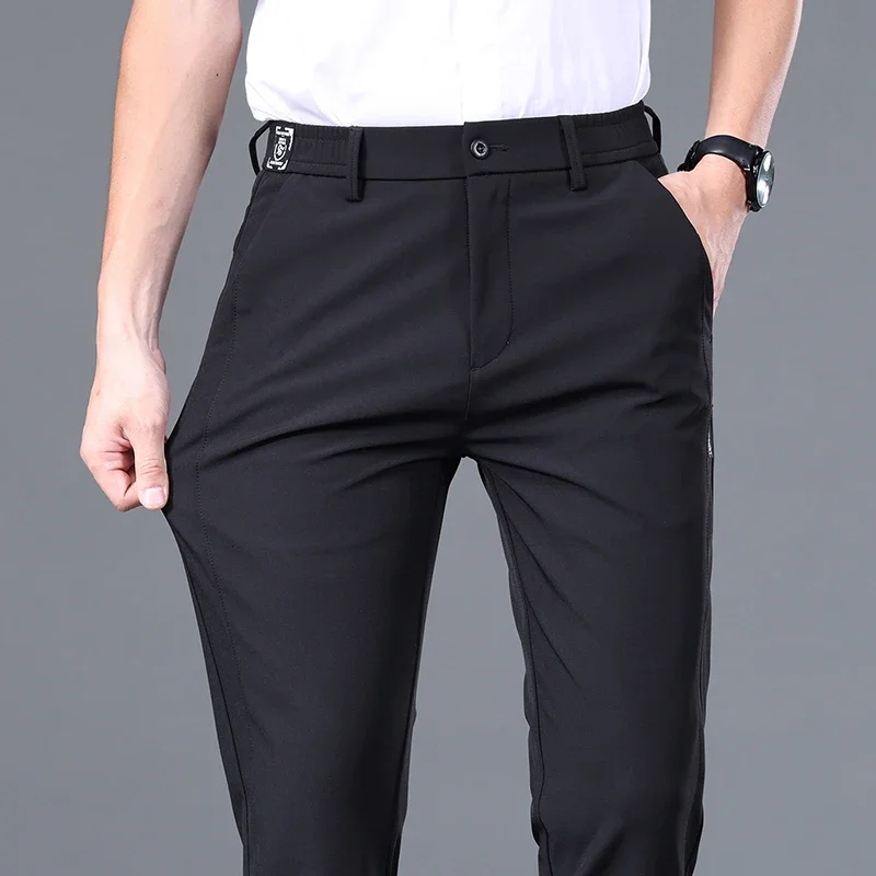 

2025 Spring Summer Ultra-thin Men's Stretch Slim Straight Casual Pants High Quality Fashion Breathable Golf Sports Trousers