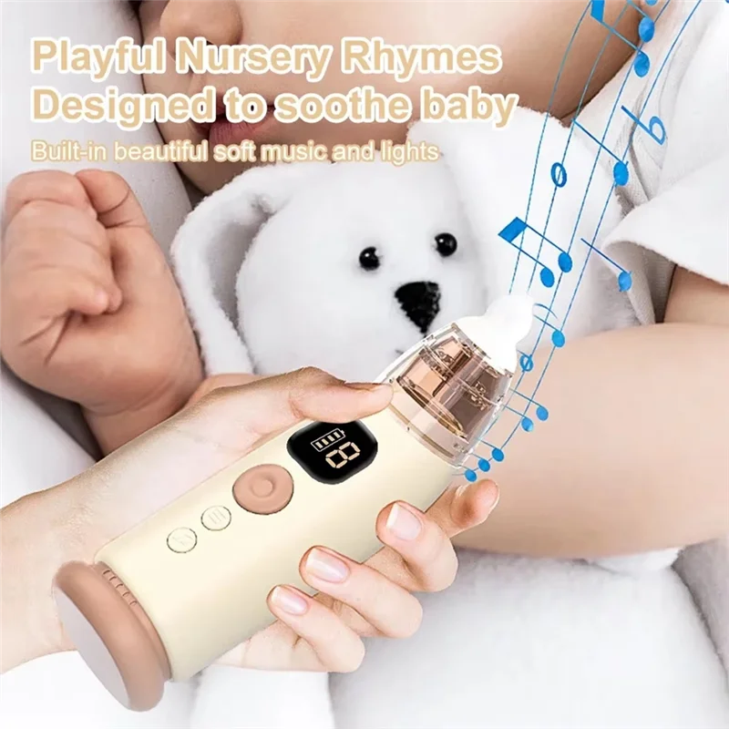 CKFAM-Electric Nasal Aspirator Electric Baby Nasal Aspirator Relieve Ear Discomfort Caused Eustachian Ear Unclogger Khaki