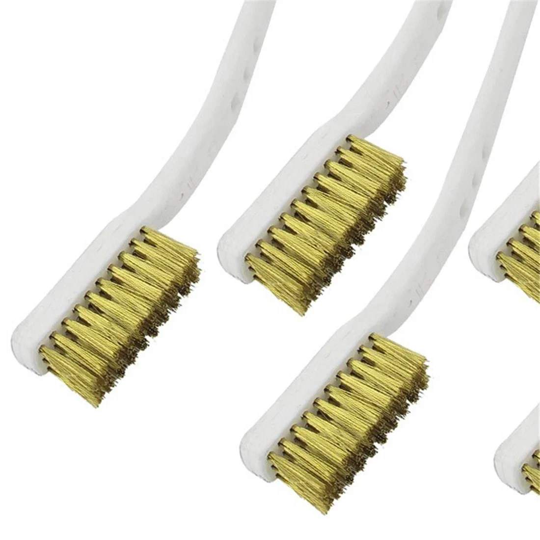 5Pcs 175mm Brass Wire Brush Mini Paint Rust Remover Steel Wire Brushes Industrial Metal Polishing Burring Cleaning Brush