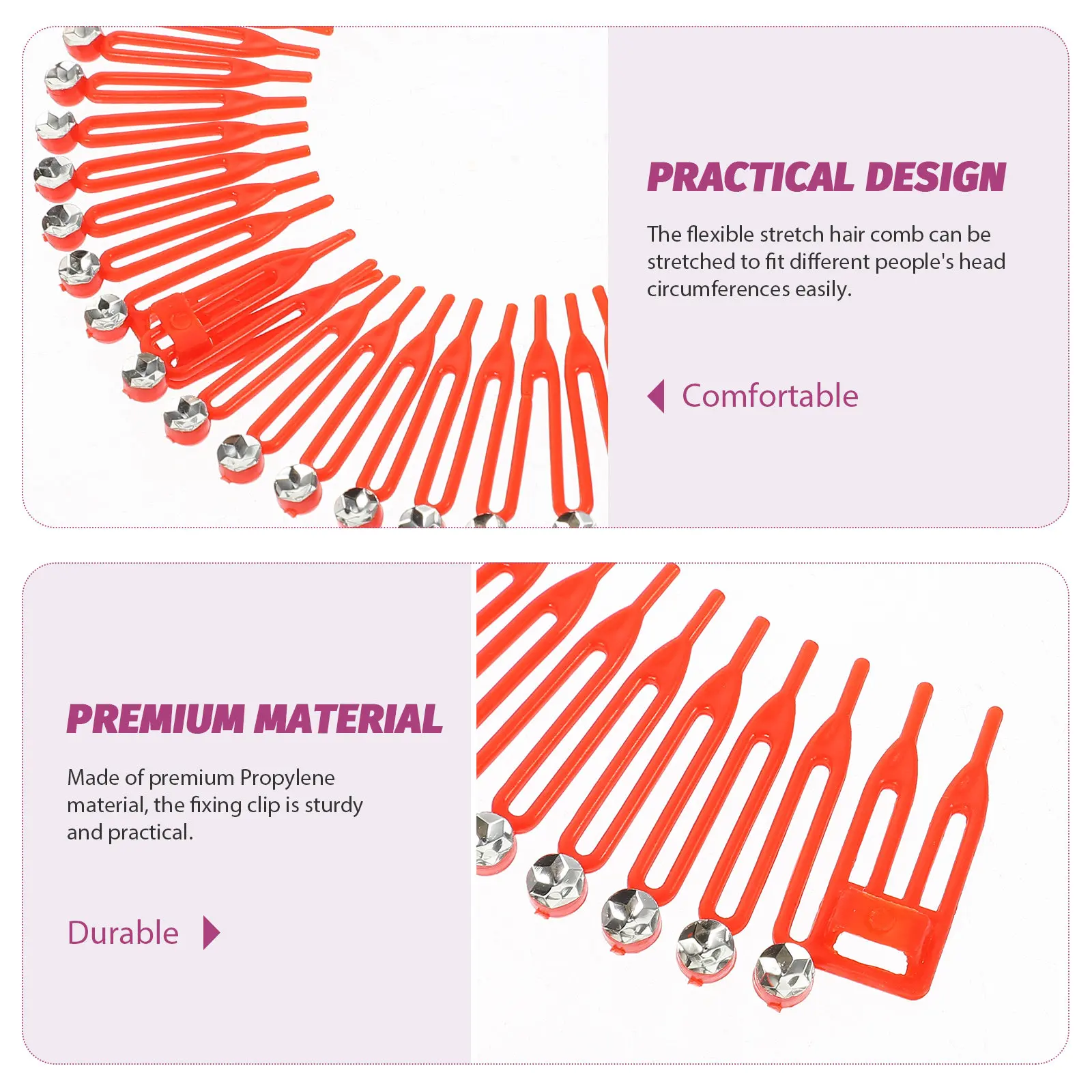 12Pcs Full Circular Stretch Comb Flexible Circle Comb Headband for Thick Thin Curly Straight Hair Holding Secure Hair