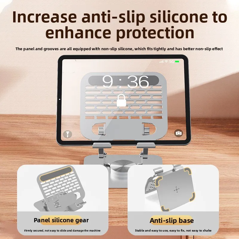 High end 360 Rotation Metal Desktop Holder for Mobile Phone Tablet Computer Lazy Stand for Live Broadcast Drama Watching