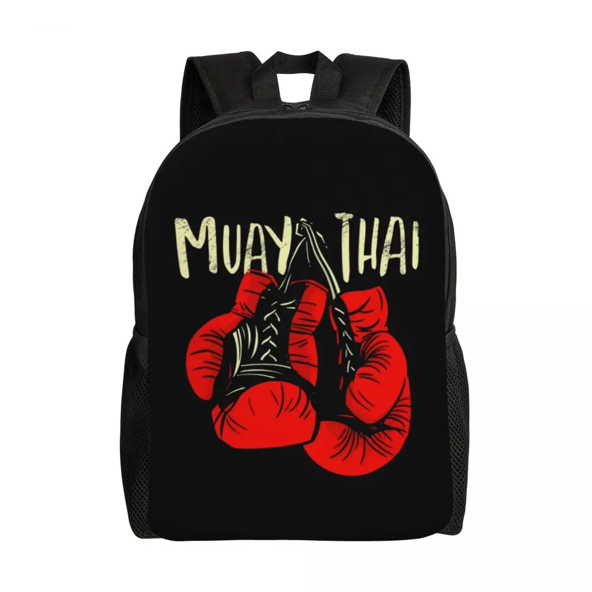 Muay Thai Gloves Travel Backpack Men Women School Computer Bookbag Thailand Boxing Fighter College Student Daypack Bags