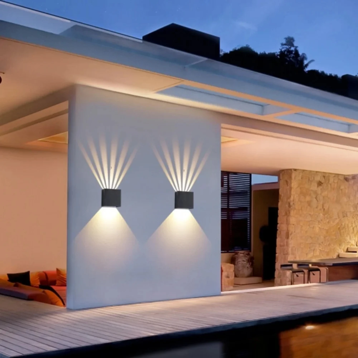 Applique Murale Noire en Aluminium Imperméable Conforme à la Norme IP65, Luminaire d'Extérieur, Idéal pour un Jardin ou une Véranda, Nouveau Modèle